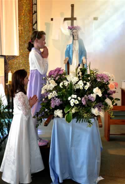 Mary is crowned at the May Procession